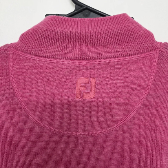 FJ Footjoy 100% Wool Pullover Sweater Mens Pink 1/4 Zip Size XXL - Picture 6 of 7